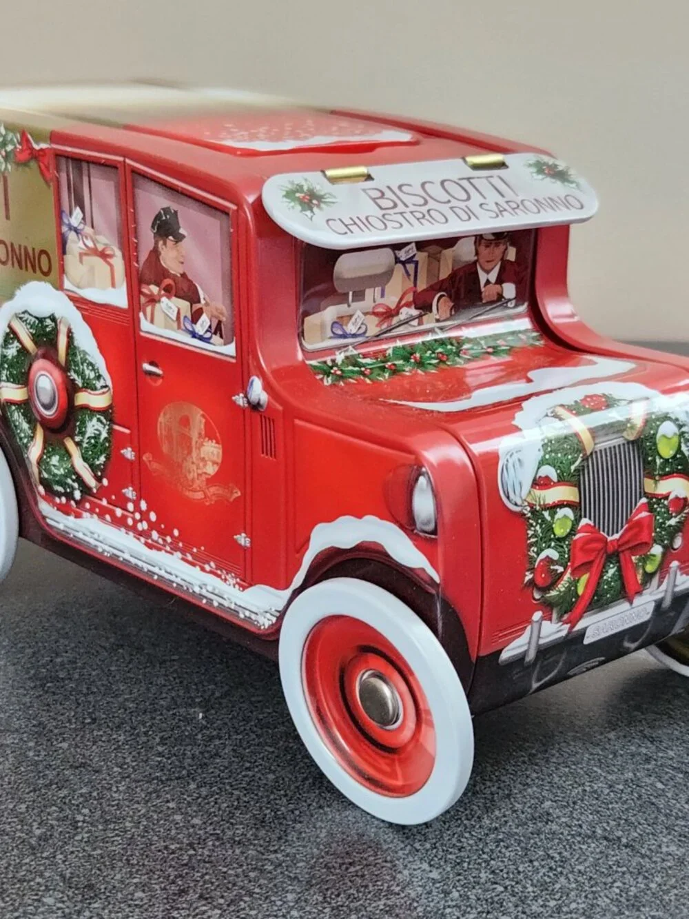 Biscotti Chiostro Di Saronno Empty Tin Cookies Amaretti Crunchy Retro Truck